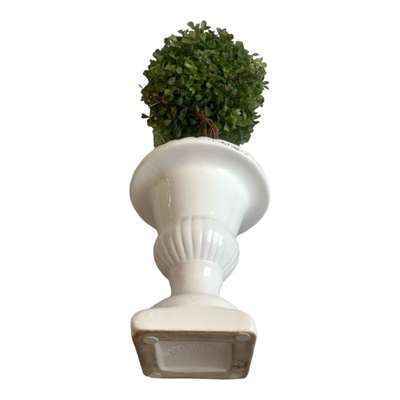 Nearly Natural Braided Topiary Tree in White Urn Indoor/Outdoor Artificial Tree - Picture 5 of 5